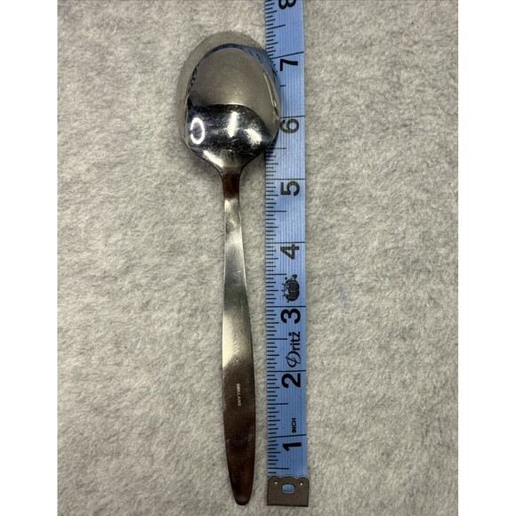 2 pc Vtg Amefa Holland Tulip Time Table Spoons Stainless Flatware Retired MCM - Picture 2 of 7